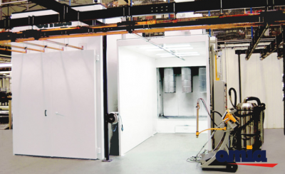 Cabine de poudrage - ventilation horizontale