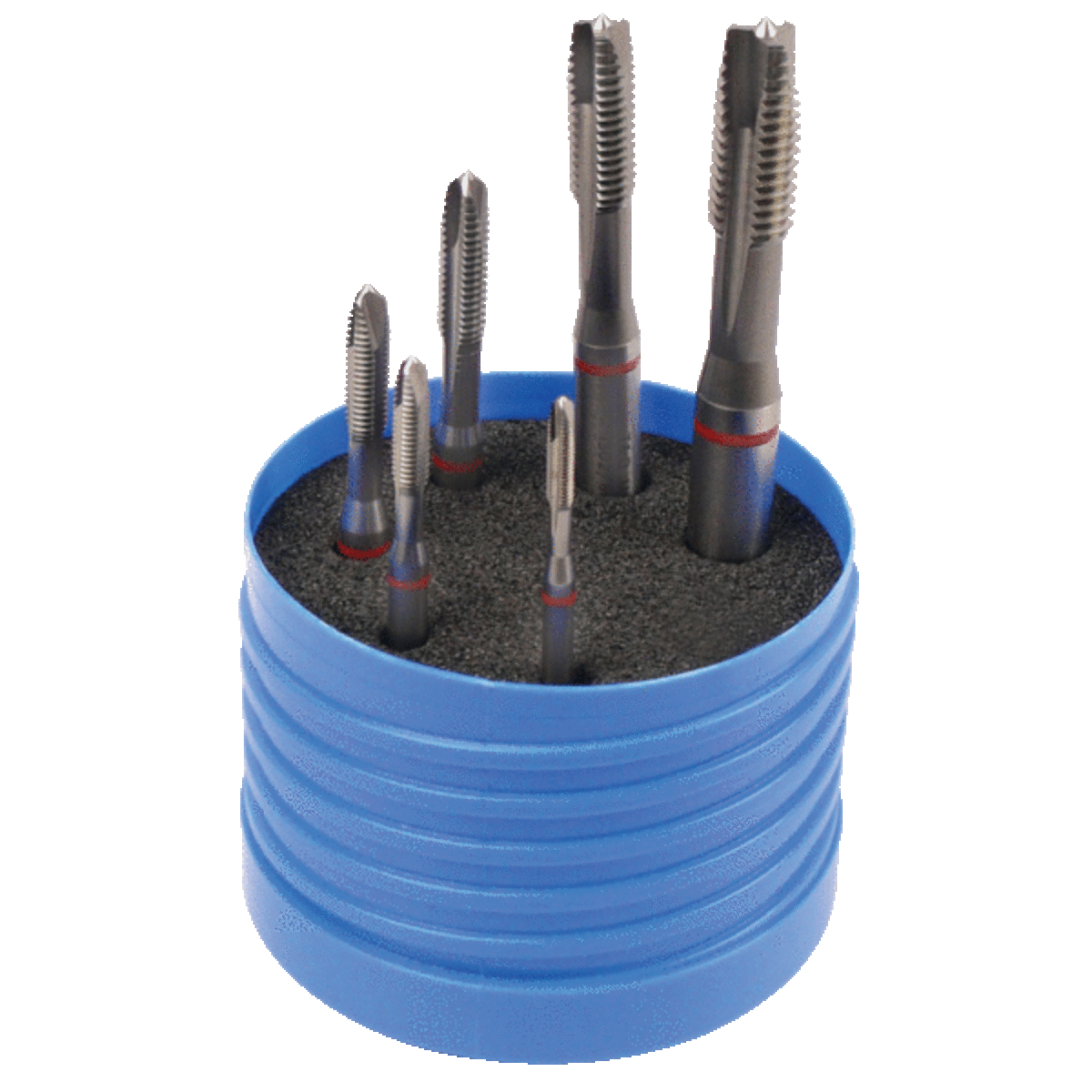 Coffrets de 6 tarauds machine, entrée Gun, M3 à M10, HSS-EV, DIN 371